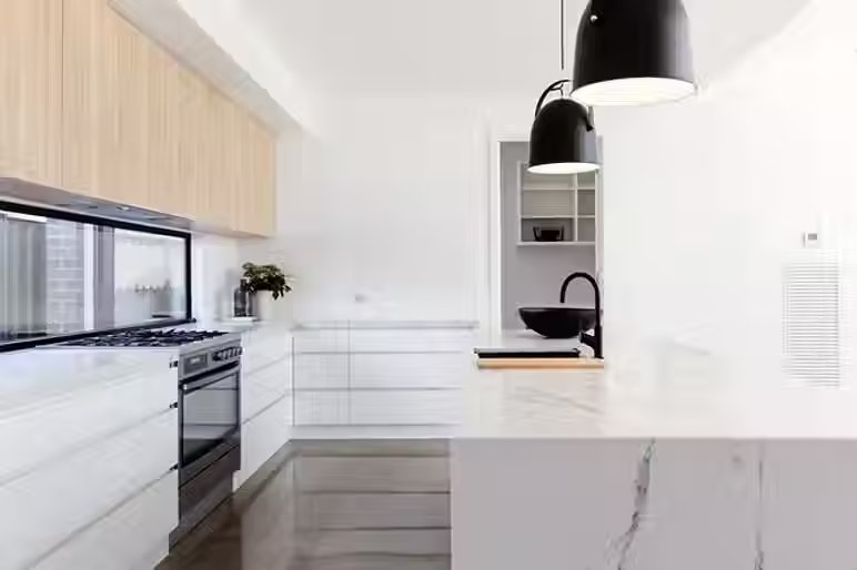 Natural Oak frameless / european kitchen cabinets