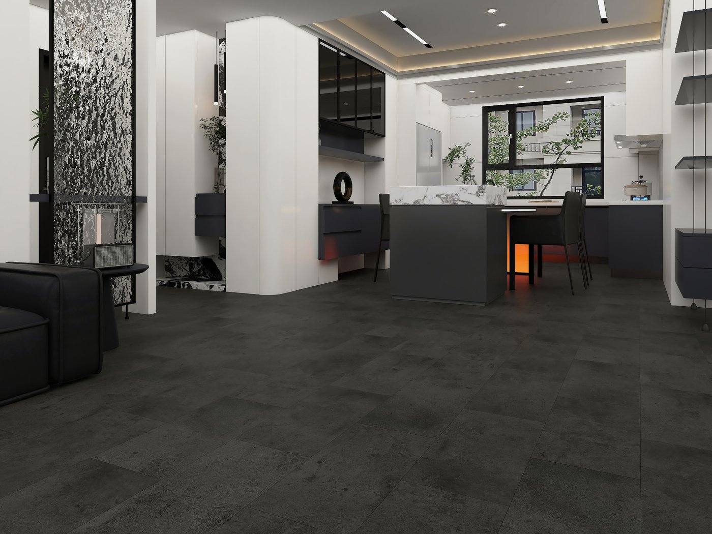 Slate luxury vinyl flooring