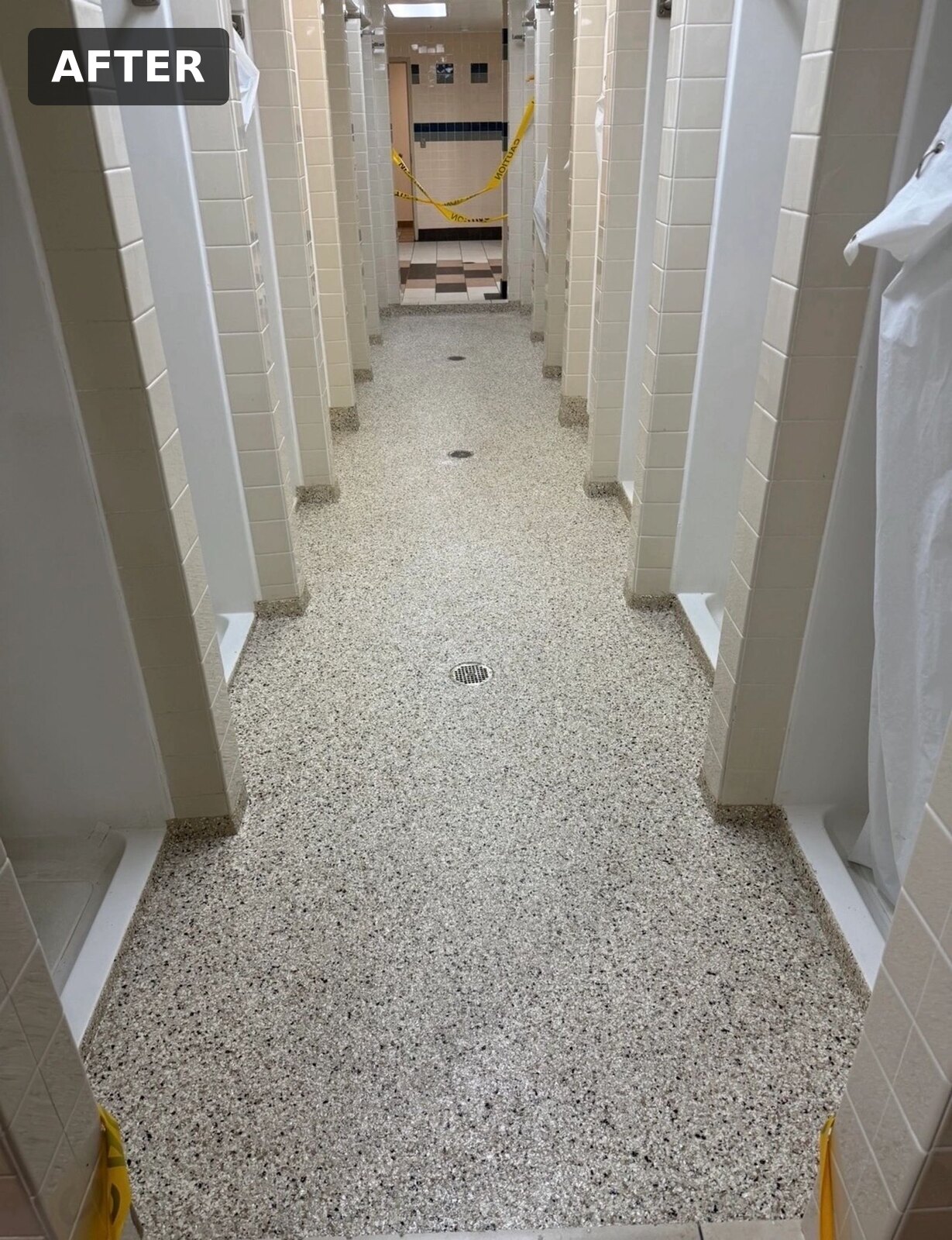 Salvation Army Ln shower-hall floor rebuild by C&A Contracting in Tampa Bay, finished result